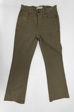 Madewell Jeans Womens 27 Green Mid-Rise Kick Out Denim Pants Stretch Casual